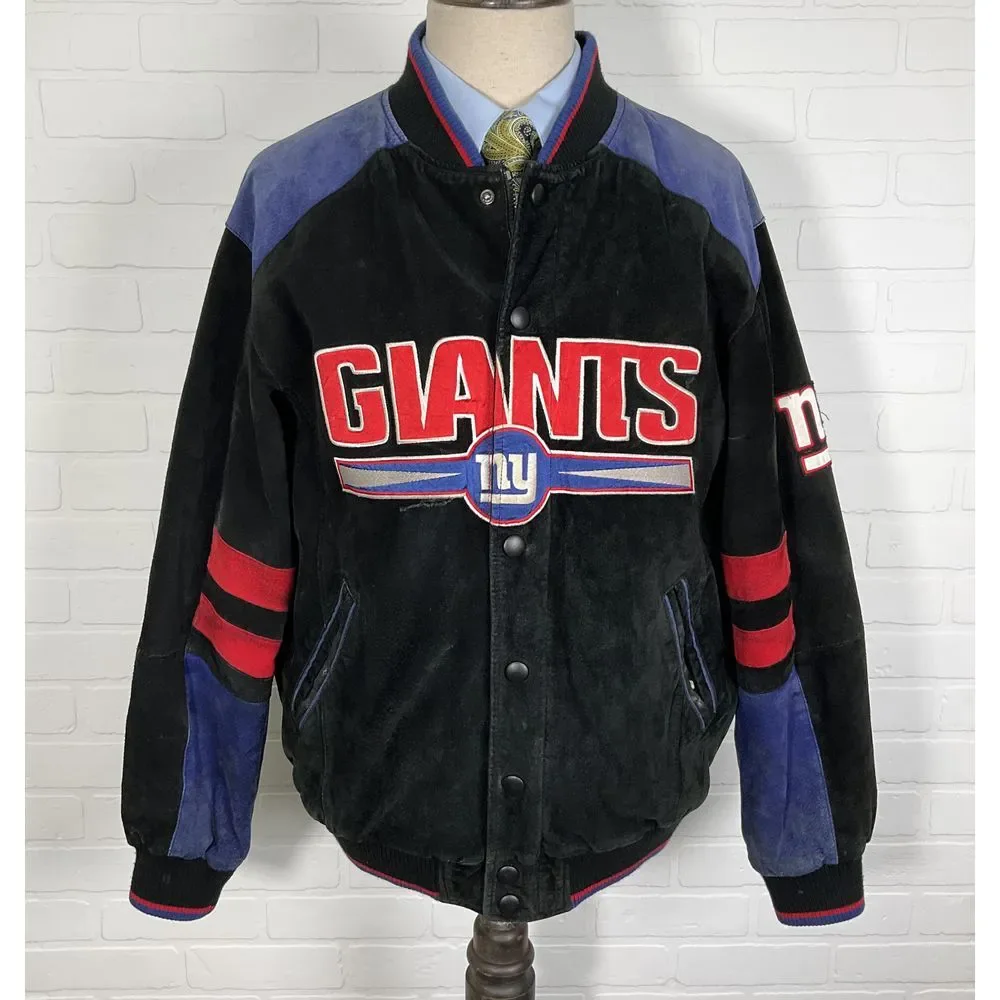 GIII NFL Jacket Men M NEW YORK GIANTS Stitched Logo Varsity Bomber Outerwear